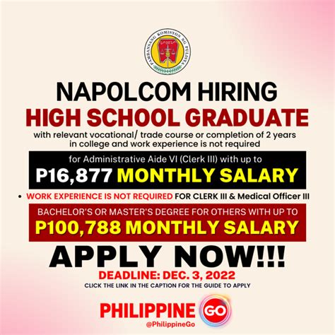 napolcom passer job opportunities|NAPOLCOM has opportunities available to apply .